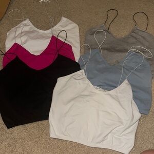 White, Pink, Gray, Blue, Black Free People skinny strap brami